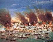Farragut-s Fleet Passing Fort Jackson and Fort St.Philip,Louisiana unknow artist